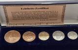 Großbritannien 1/2, 1 Penny , 3 , 6 Pence, 1 Shilling 1953 1956, 1966, 1967 Royal Majesty Collection 5x Münzen Lot ss, box+zertfikat
