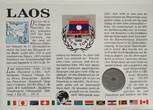 Laos 20 Cents 1952 Münze und Briefmarke Numisbrief Prägefrisch