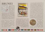 Brunei 20 Sen 1990 Münze und Briefmarke Numisbrief Prägefrisch