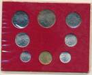 Vatikan KMS Kursmünzensatz 1969 Paul VI, 7. Pontifikat, 8x Münzen, 1 Silbermünze 835er Silber unc, patina