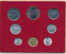 Vatikan KMS Kursmünzensatz 1974 (MCMLXXII) Anno X mit Silber 500 Lire unc, patina