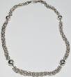 Silberschmuck 925er Silber Set aus Halskette und Armband mit runder byzantinischer Kette und Kugel getragen und befindet sich in einem guten Zustand