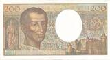 Frankreich 200 Francs 1990 1991 Banknote unc-, leichter Mittelknick