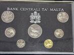 Malta Münzen Set 1986 7 Münzen Proof, 1 Cent-1 Lire Royal Mint, Proofset Prägefrisch, in org. Schatulle, OVP