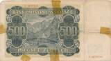 Polen 500 Zlotych Zloty 1941 Banknote IV, stark gebraucht. Riss