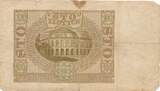 Polen 100 Zlotych Zloty 1940 Banknote IV, stark gebraucht. Riss
