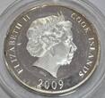 Cook Inseln Deutschland 25 Dollars Silbermünze 2009 20. Jahrestag des Falls der Berliner Mauer, Elisabeth II Polierte Platte , etwas Patina, org. Verpackung ohne Zertifikat
