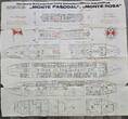 Deutschland Weimarer Republik 3. Reich Passagierschiff Monte Pascoal und Monte Rosa Januar 1934 Schiff Plan Deckplan Schiffplan für Schifffahrten IV, stark gebraucht. Riss