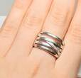 Silberschmuck 925er Silber Silberring, Asymmetrisch gestalteter Ring getragen und befindet sich in einem guten Zustand