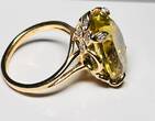 Silberschmuck 925er Silber Zitrone Teardrop Solitär Silberring, Ring Grün-Gold getragen und befindet sich in einem guten Zustand