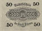 Deutschland, Deutsches Reich 50 Pfennig 1918 1 x Notgeldschein, Aushilfsschein der Stadt Altona, Schleswig-Holstein I-