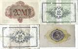 Deutschland, Deutsches Reich 5, 2 x 10, 20 Mark 1918-1919 4 x Notgeldschein, Aushilfsschein der Stadt Altona, Schleswig-Holstein II+ bis III-