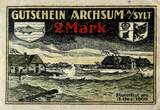 Deutschland, Deutsches Reich 2 Mark 1921 1 x Notgeldschein, Stadt Archsum Sylt Schleswig-Holstein III