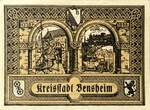 Deutschland, Deutsches Reich 50 Pfennig 1920 1 x Notgeldschein, Stadt Bensheim I-