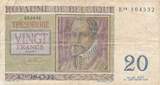Belgien 20 Francs 1956 Banknote III-