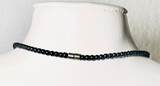 Collier Kette Hämatit- Stein- Halskette mit Tigereye Blumen, Magnetverschluss Halskette getragen und befindet sich in einem guten Zustand