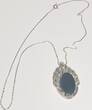 Silberschmuck 835er Silber Gothic Silber Halskette mit schwarzen Stein getragen und befindet sich in einem guten Zustand