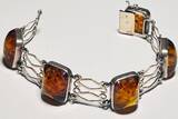 Silberschmuck 835er Silber Fischland Silber Bernstein Armband getragen und befindet sich in einem guten Zustand