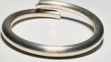 Silberschmuck 925er Silber Chunky Sterling Silber Armband, Silberarmband Amreif getragen und stark gebraucht