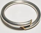 Silberschmuck 925er Silber Chunky Sterling Silber Armband, Silberarmband Amreif getragen und stark gebraucht