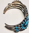 Silberschmuck 925er Silber Vintage Zuni Alice Quam Turquoise Silber Aarmband getragen und leicht gebraucht