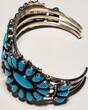 Silberschmuck 925er Silber Vintage Zuni Alice Quam Turquoise Silber Aarmband getragen und leicht gebraucht
