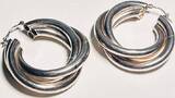 Silberschmuck 925er Silber Multilayer Creolen Silber Ohrringe getragen und befindet sich in einem guten Zustand