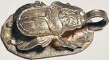 Silberschmuck 925er Silber Vintage Massiv Silber Groß Skarabäus Anhänger getragen und leicht gebraucht