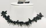 Silberschmuck 925er Silber Halskette und Ohrringe Set im Stil aus schwarzem Turmalin, Magnet Verschluss getragen und befindet sich in einem guten Zustand