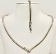 Silberschmuck 925er Silber Schlangen Silber Halskette und Armband, Silber Set getragen und befindet sich in einem guten Zustand