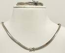Silberschmuck 835er Silber Italienische Chain Halskette und Armband, Silber set getragen und leicht gebraucht