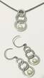 Silberschmuck 925er Silber Silberset mit runden Details und Perle am Ende, Silber Ohrringe und Halskette getragen und befindet sich in einem guten Zustand