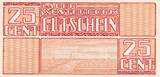 3. Reich, Deutschland, Niederlande 25 Cents 1944 Lager Westerbork, Gutschein Lagergeld, Serie BB unc