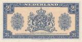Niederlande 2 ½ Gulden 1945 Banknote, Wilhelmina II+, Eckknick