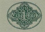 Deutsches Reich Deutschland Inflation 1 Mark 15.09.1922 FEHLDRUCK!, Vorderseite Papierverschiebung verdruckt. Druckverschiebung unc-