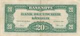 Deutschland BRD Bank Deutscher Länder 20 Mark 1949 Banknote, P/R III