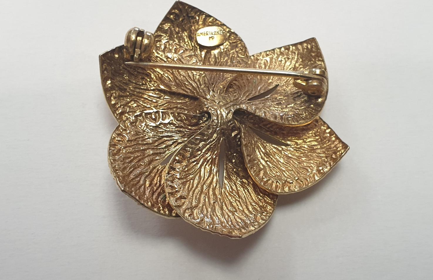 Broche Vintage Burette Perles Alternées - Plaqué Or, Occasion