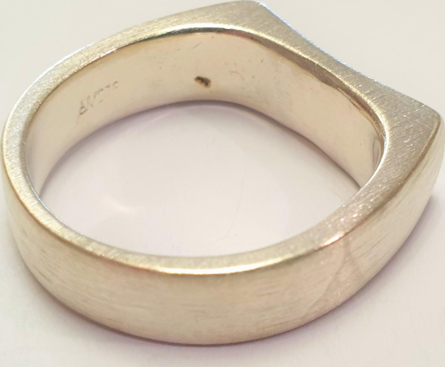 Massiver Silberring 925 Mit Onyx Gr. 52 (16.6mm) (Neu (gemäss
