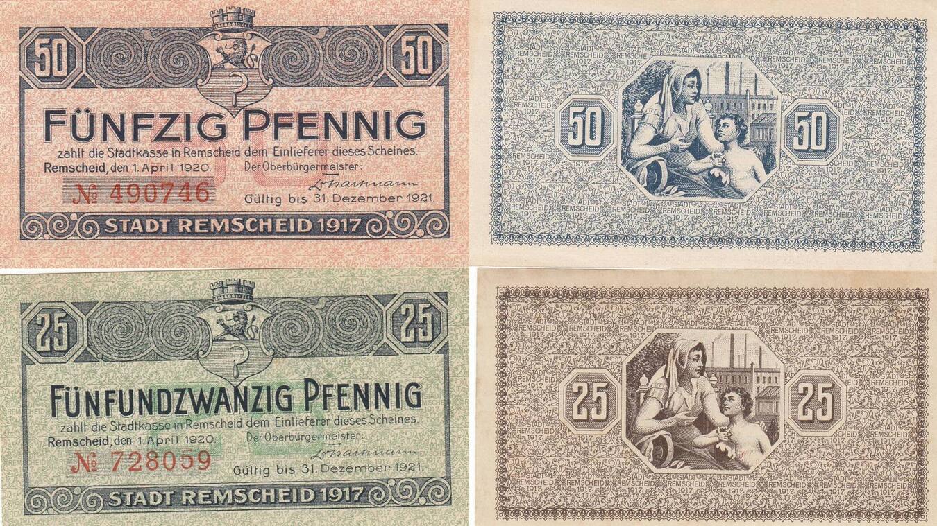 Deutschland Deutsches Reich 25 50 Pfennig 1921 Notgeldschein Notgeld Stadt Remscheid Rheinland 2 Deutschland Deutsches Reich 25 50 Pfennig 1921 Notgeldschein Notgeld Stadt Remscheid Rheinland 2