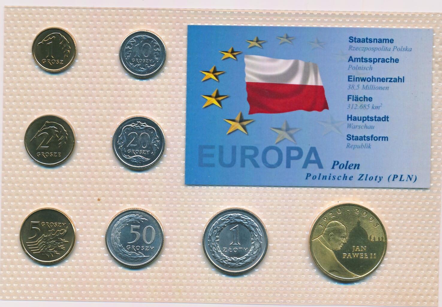 Polen KMS Groszy Zloty 1995 2005 2007 2008 8 M nzen Bankfrisch Unz