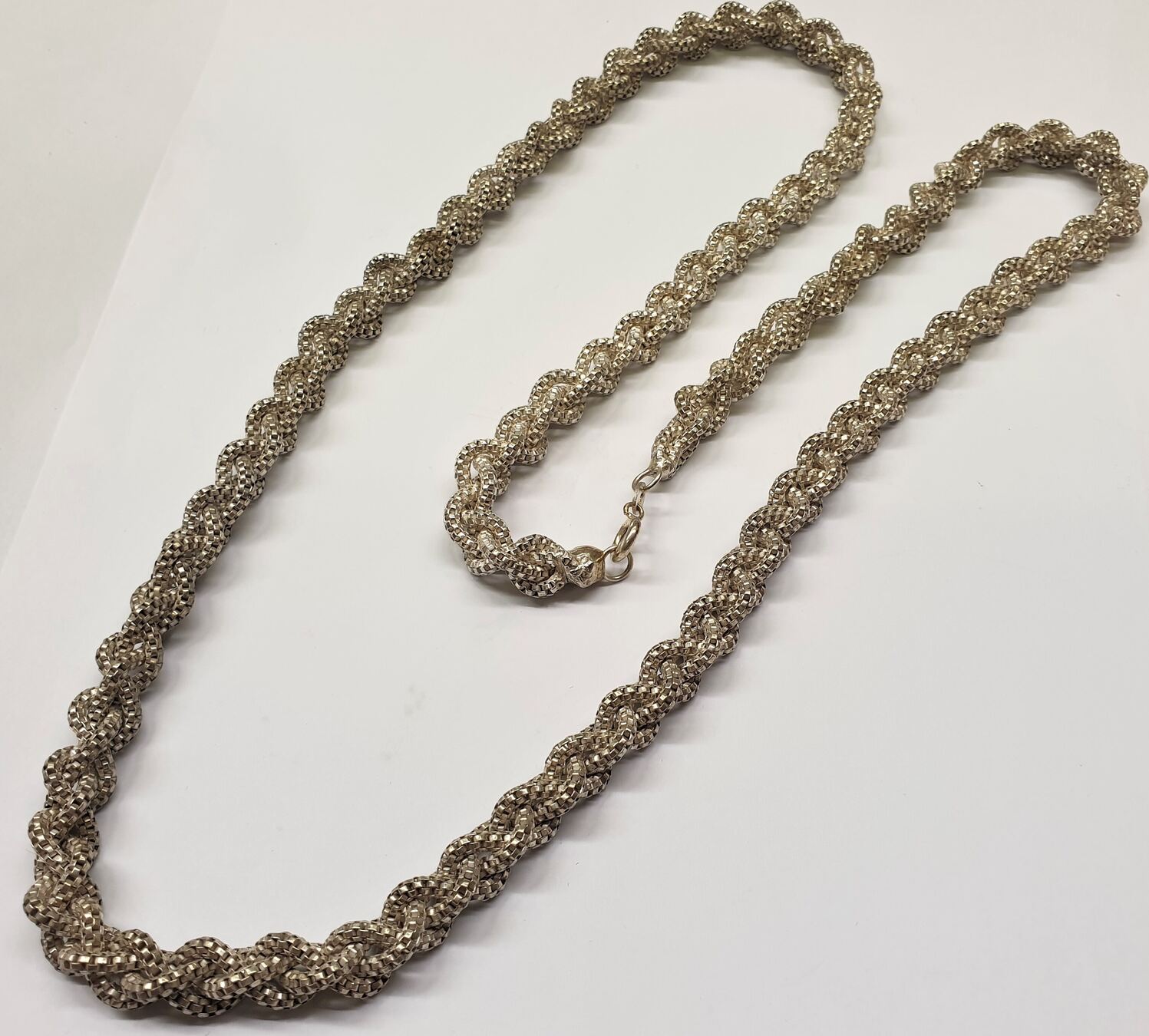 Silbercollier Halskette Silberkette Collier 925er Silber geflochtet, 3 ...