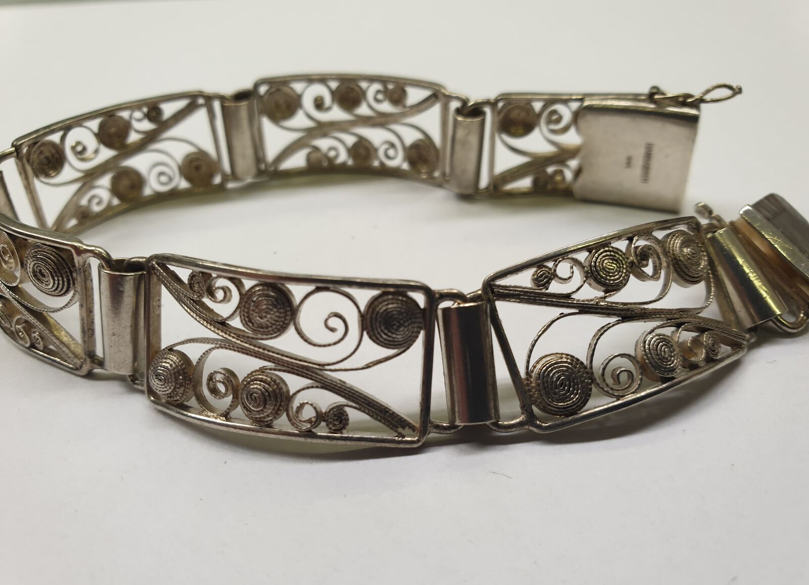 Armband 835er Armband filigran | Gebrauchsspuren Damenarmband getragen, Antikschmuck MA-Shops Silber Silberamrband mit