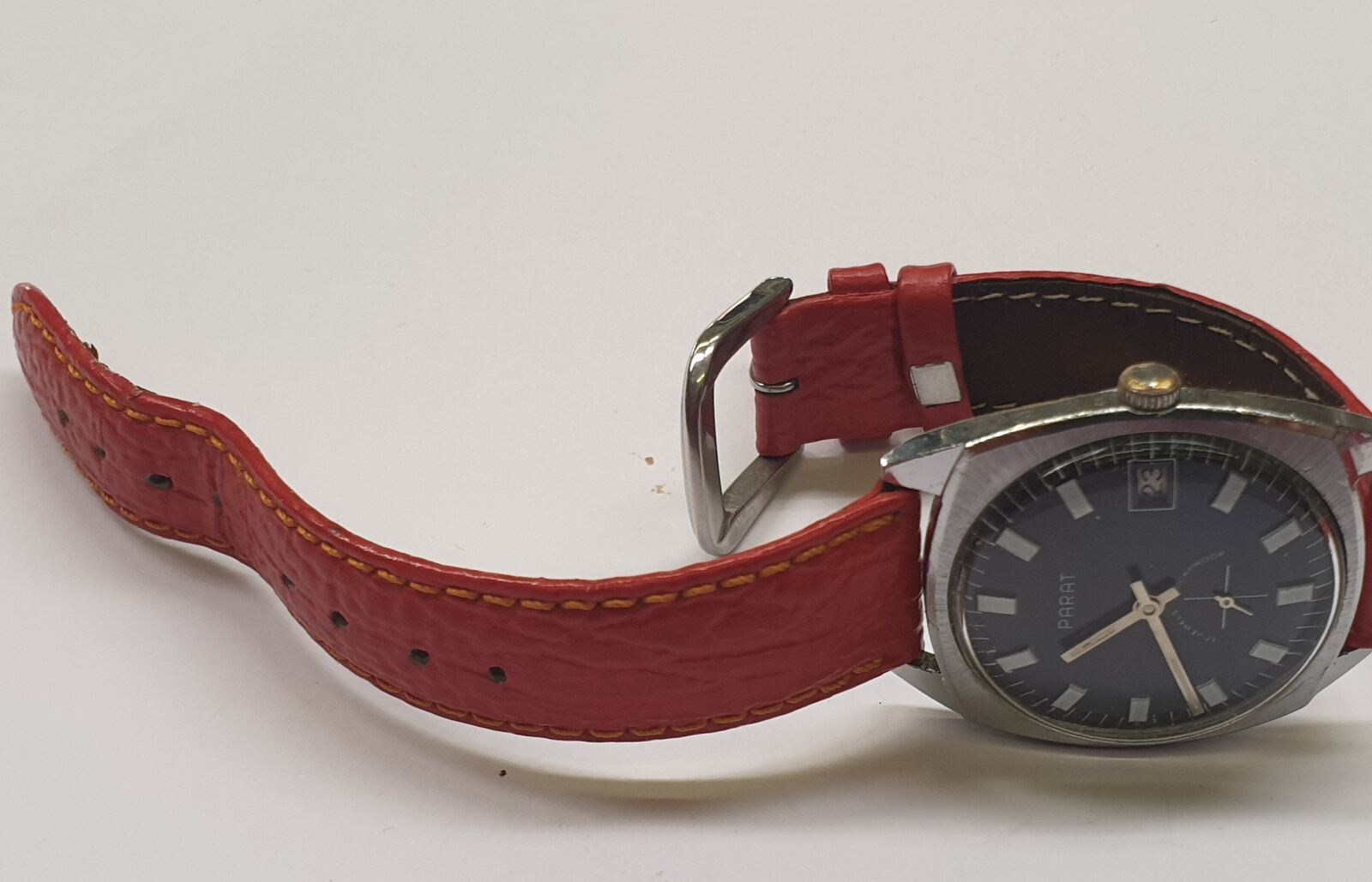 mechanische Herrenuhr vintage aus den 1960-1970 er Jahr PARAT 17 Jewels Herrenarmbanduhr  Uhr Handaufzug getragen, mit Gebrauchsspuren