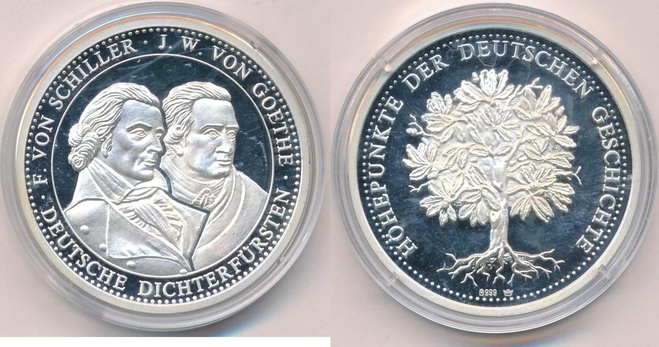 Medaille Feinsilber "Höhepunkte der deutschen Geschichte" Polierte Platte  MA-Shops