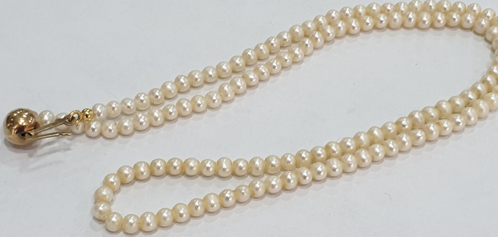 Perlenschmuck Feine Perlenkete, Perlencollier 375er Gold Verschluß,  Süßwasserperlen mit normalen Gebrauchsspuren | MA-Shops