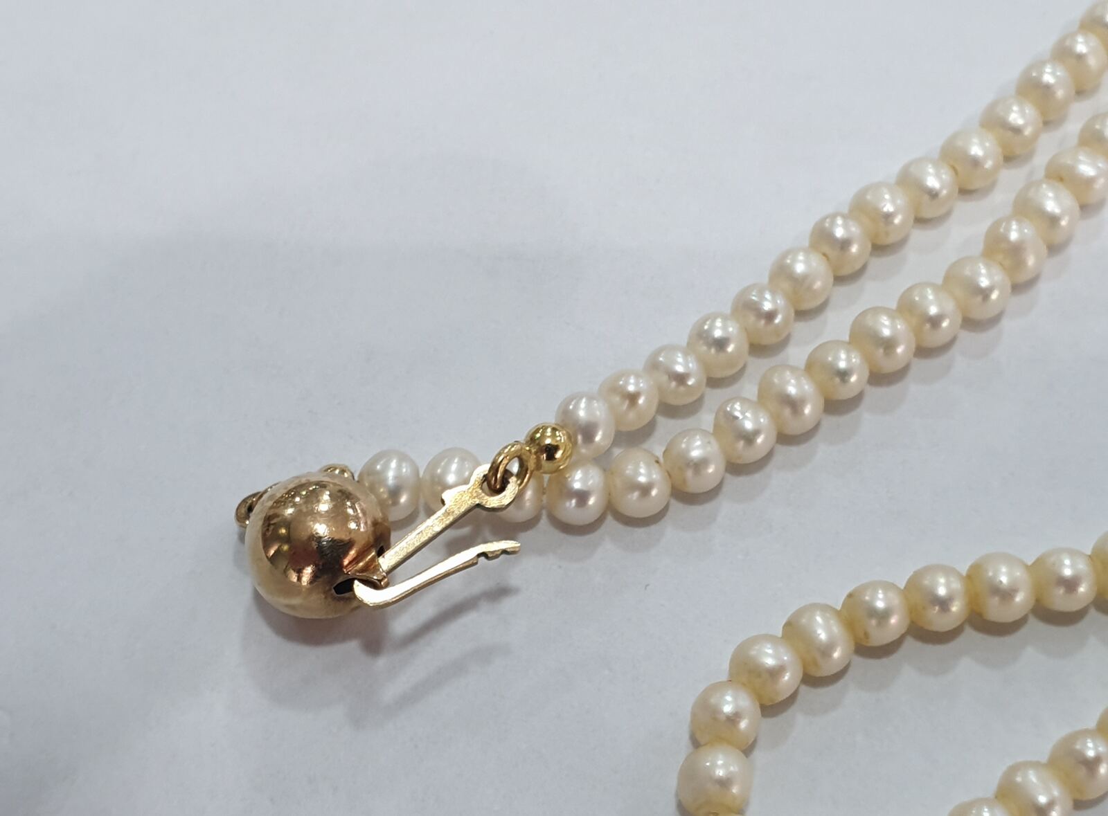 Perlenschmuck Perlenkete, Gebrauchsspuren Verschluß, 375er mit | Gold Perlencollier Süßwasserperlen MA-Shops normalen Feine