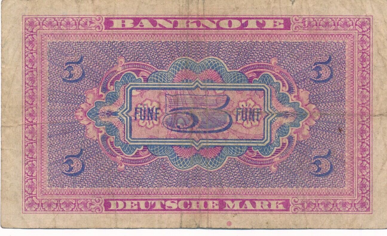 Deutschland BRD Bank Deutscher Länder 5 Deutsche Mark, DM 1948 KN ...