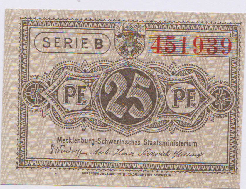 アンティークコイン 硬貨 1922 Germany SCHNEVERDINGEN 25 Phennig