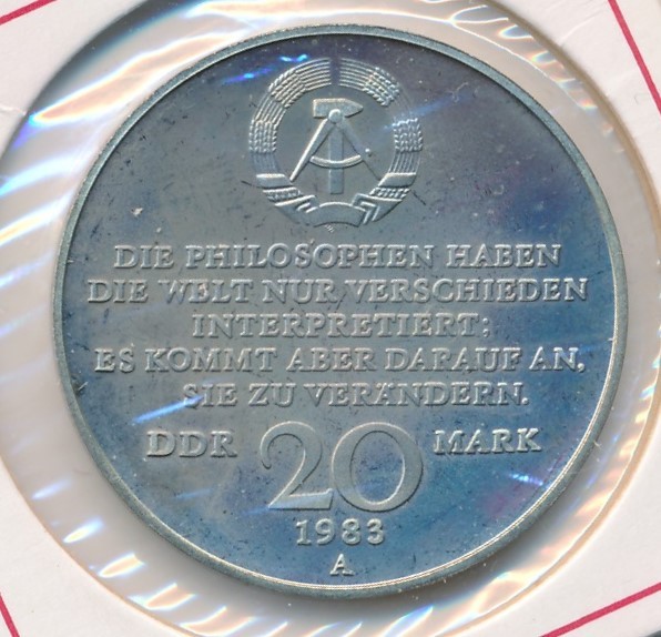 20 Ddr Mark Münze Karl Marx 1983 Wert DDR 20 Mark 1983 Karl Marx Polierte Platte | MA-Shops