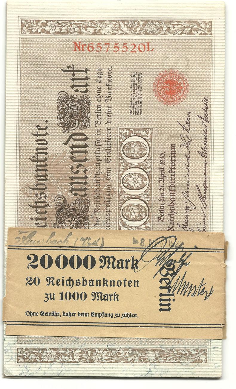 1000 Euro Schein Deutschland Lot 4 Versch.Reichsbanknoten 10 - 50- 100  R-Mark- 1000 Mark Spielgeld Euro Scheine Und Münzen